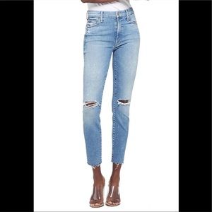 MOTHER Looker Ripped High Waist Fray Skinny Jean